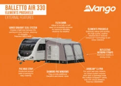 Vango Balletto Air 330 Elements ProShield Caravan Awning WIth Free Carpet -Deals AwnixTent Store Balletto Air 330 EPS small