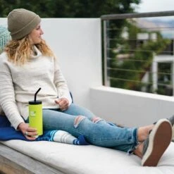 Klean Kanteen Insulated TK Wide With Café Cap 473ml - Brushed Steel -Deals AwnixTent Store K16TKWPCC JP lounging straw lifestyle