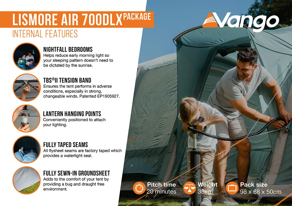 Vango Lismore Air 700DLX Tent Package 6 Vango Lismore Air 700DLX Tent Package - Image 4