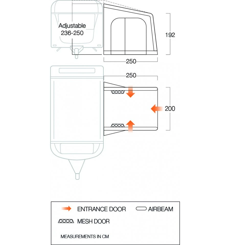 Vango Balletto Air 200 Caravan Awning 4 Vango Balletto Air 200 Caravan Awning - Image 2