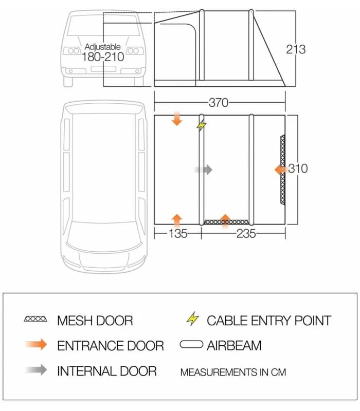 Vango Kela V Low Air Away Drive Away Awning 4 Vango Kela V Low Air Away Drive Away Awning - Image 2