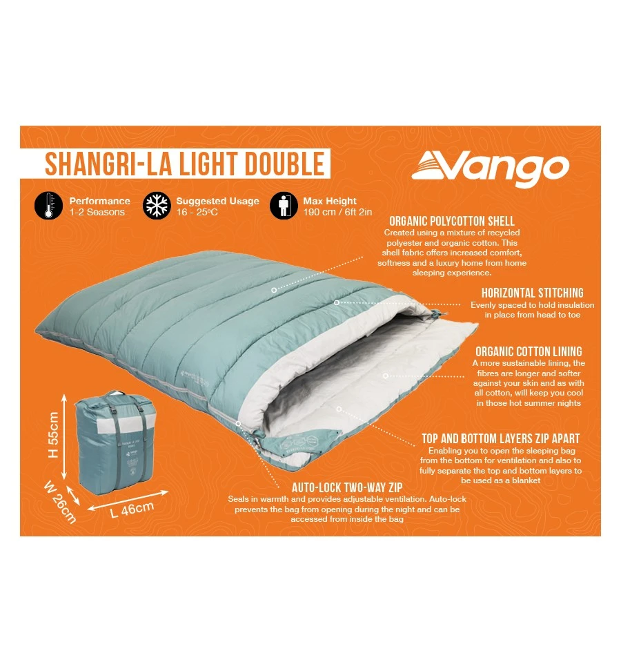 Vango Shangri-La Light Double Sleeping Bag 4 Vango Shangri-La Light Double Sleeping Bag - Image 2